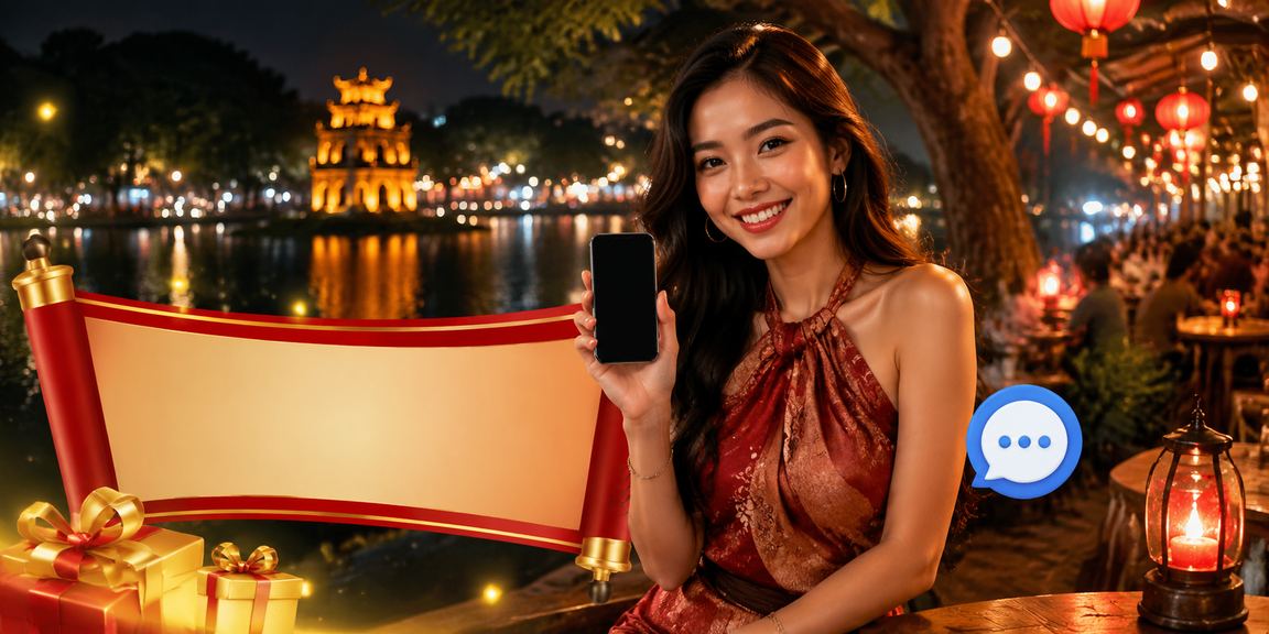 Khách chơi casino qua điện thoại tại Hội chợ đêm Hà Nội
