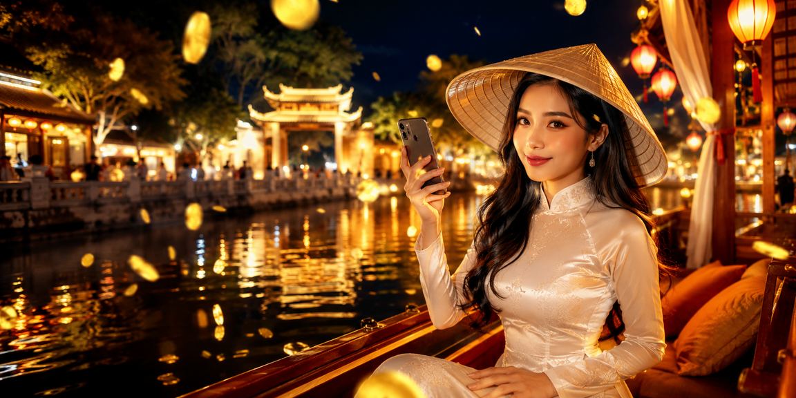 Người đội nón lá tại Hà Nội theo dõi kèo bóng đá trên điện thoại