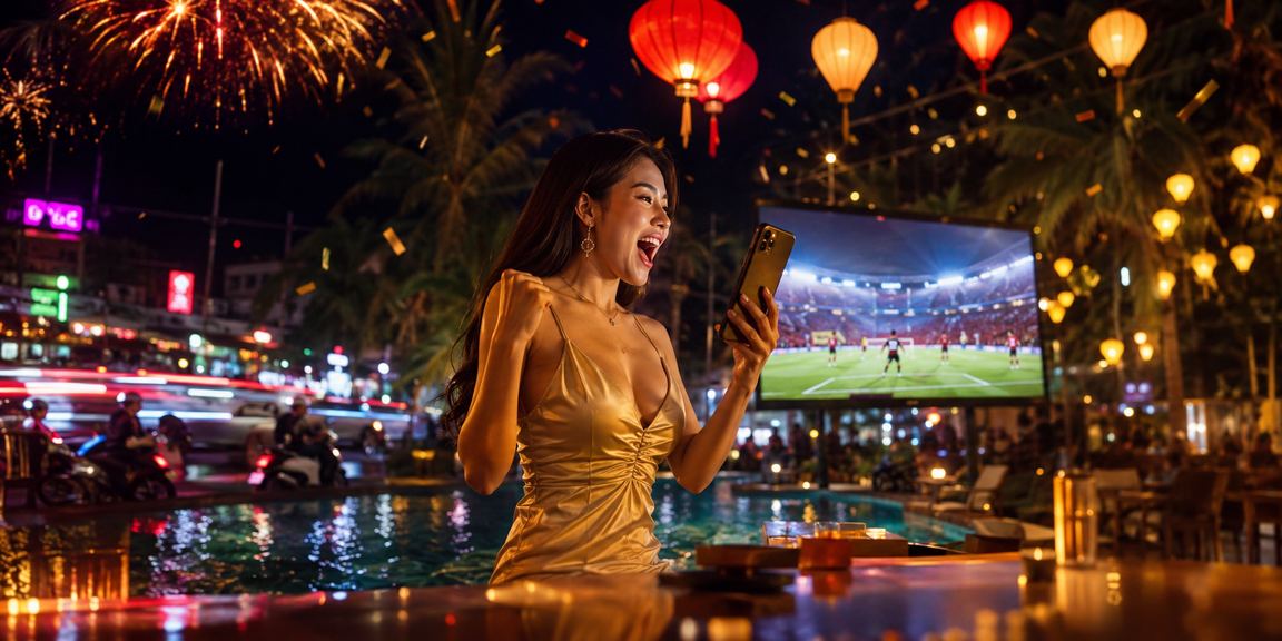 Không khí cá cược sôi động tại chợ đêm Mũi Né với ánh đèn lung linh về đêm